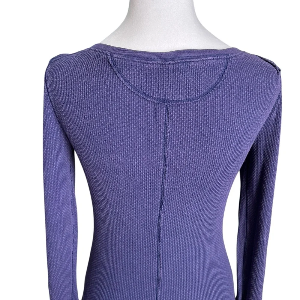 Free People Women's XS Newbie Rosy Cuff Thermal Purple Top - Picture 6 of 17
